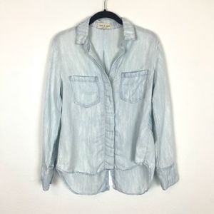Cloth & Stone | Blue Chambray Split-Back Shirt